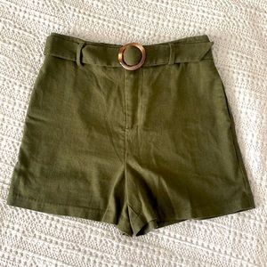 Padini Linen Shorts with attached belt.